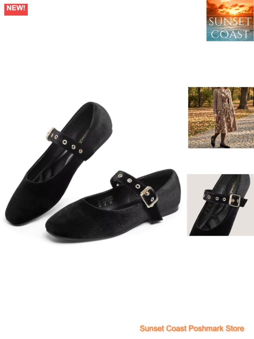 Mary Jane Flats Square Toe Ballet Shoes with Arch Support